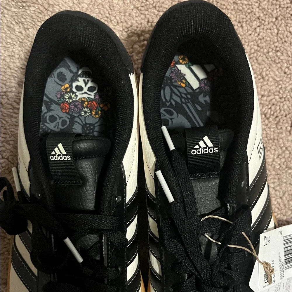 Adidas Black and White Sneakers with Gum Sole - Picture 5 of 5
